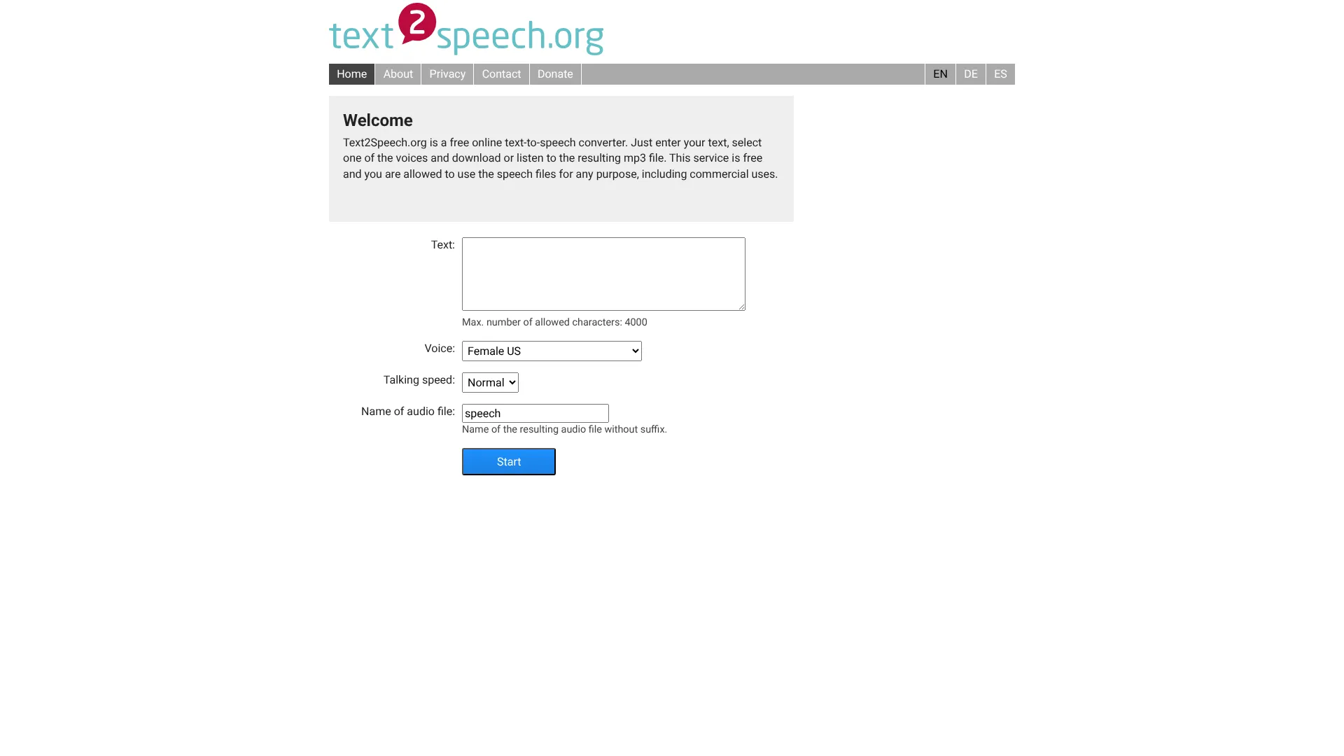 Text2Speech.org | i10X