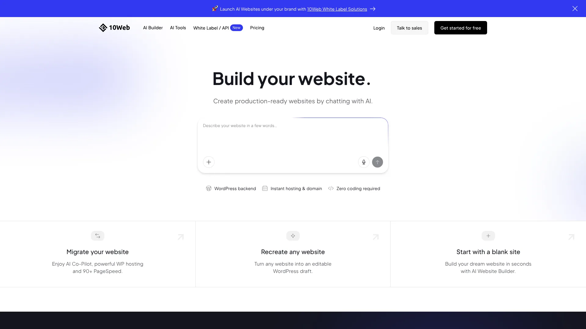 AI Website Builder by 10Web | i10X
