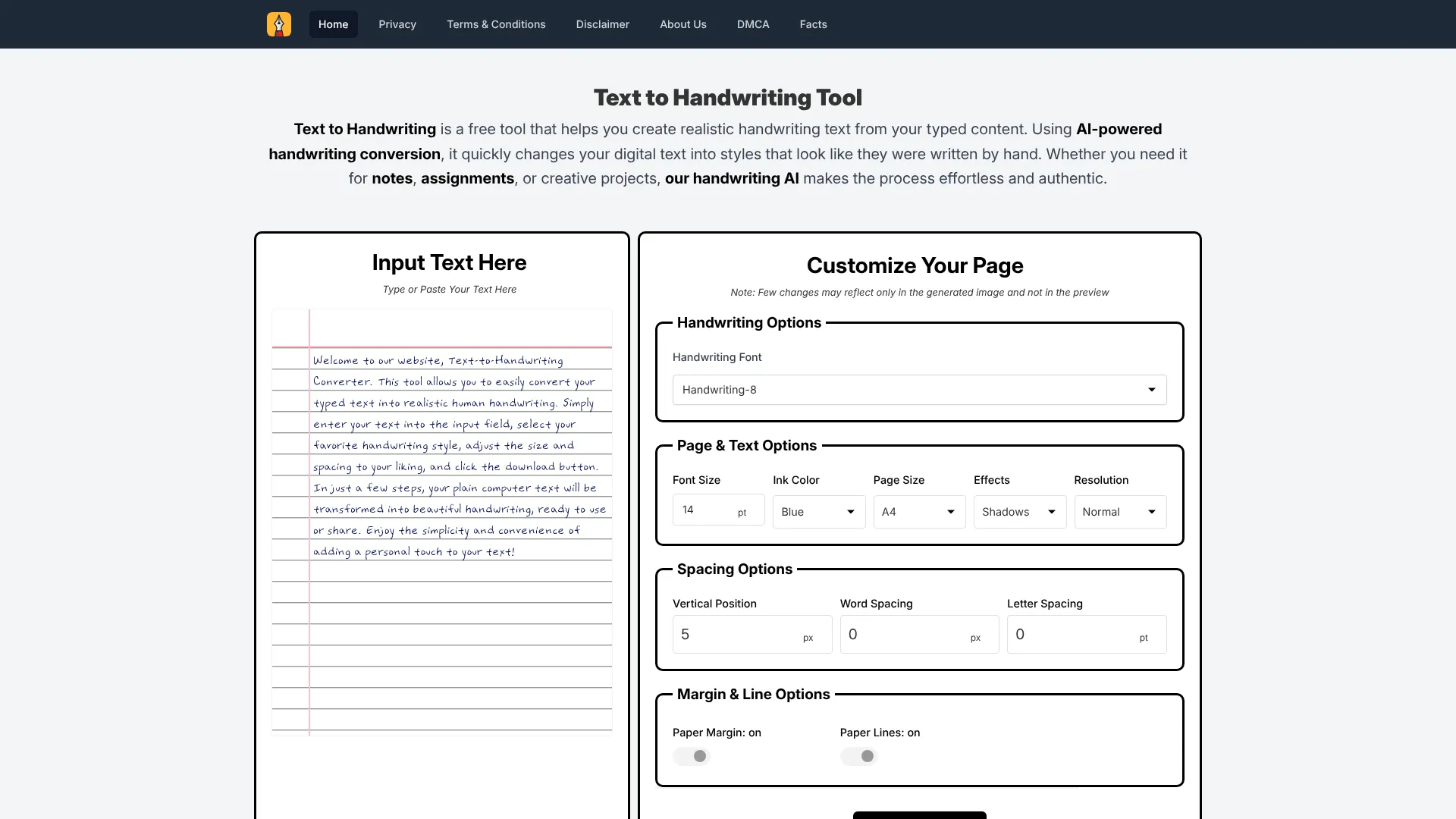 Text to Handwriting | i10X