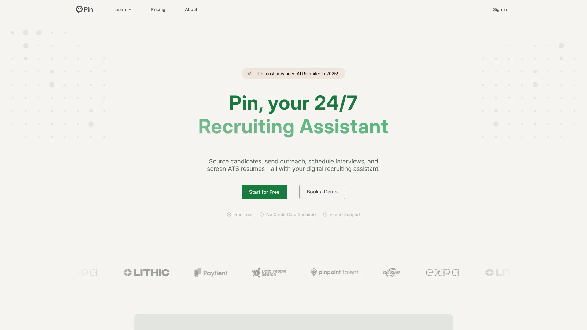 Pin — 24/7 AI Recruiting Assistant | i10X
