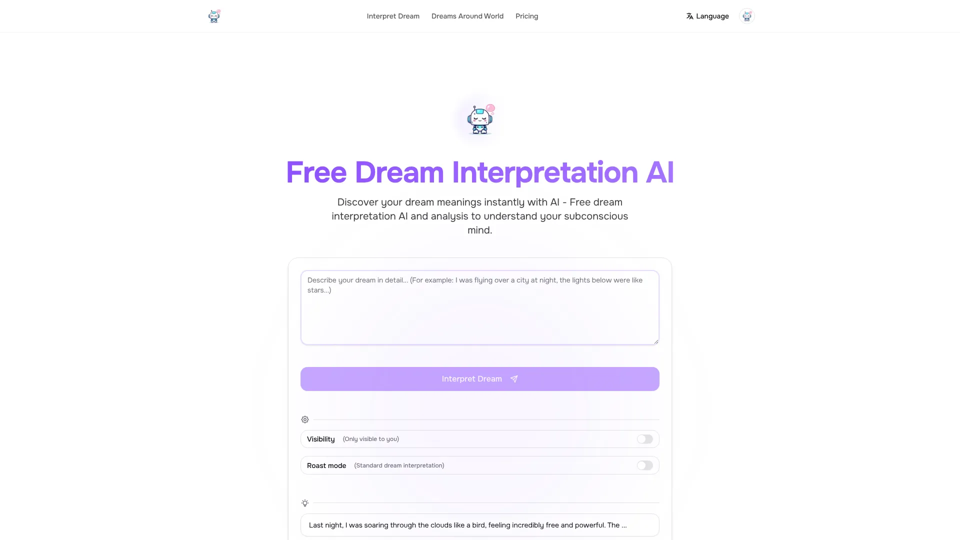 Dream Interpretation AI | i10X