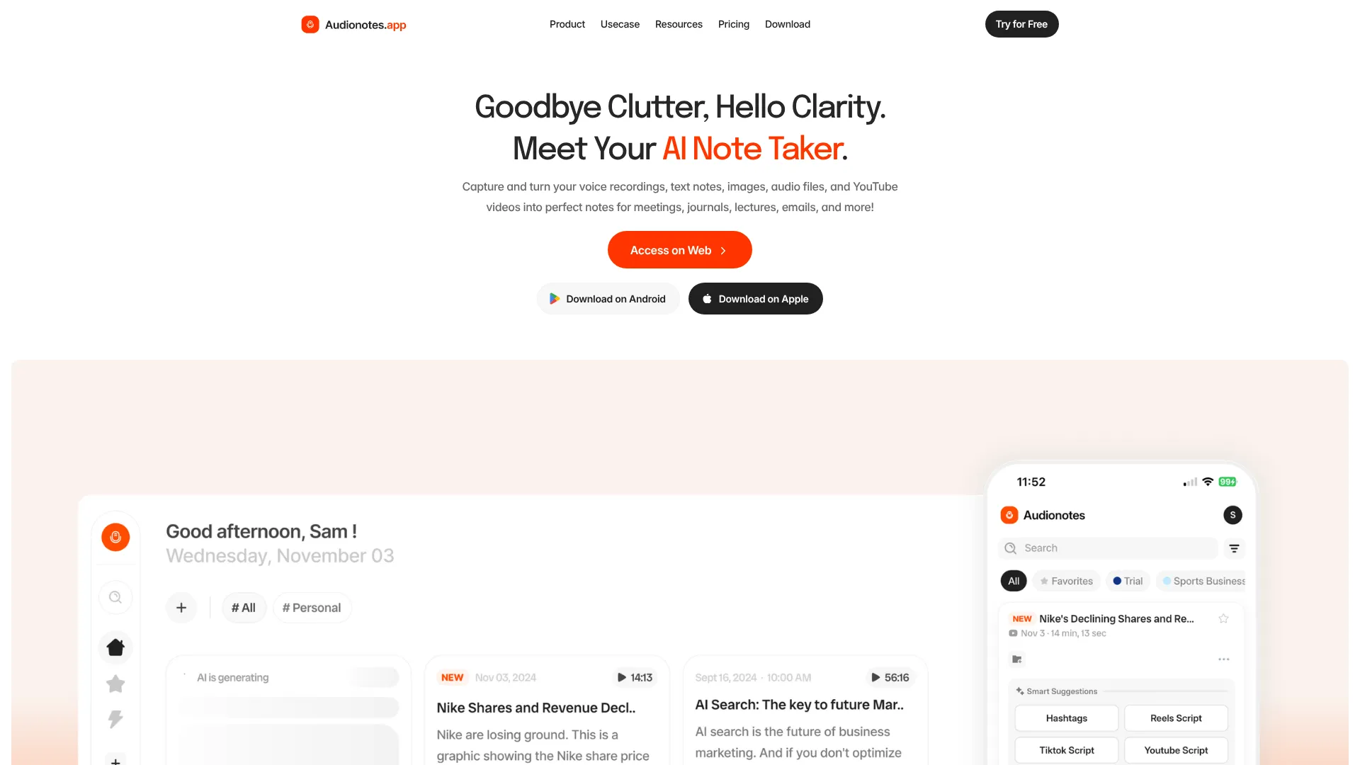 Audionotes — AI Note Taker | i10X