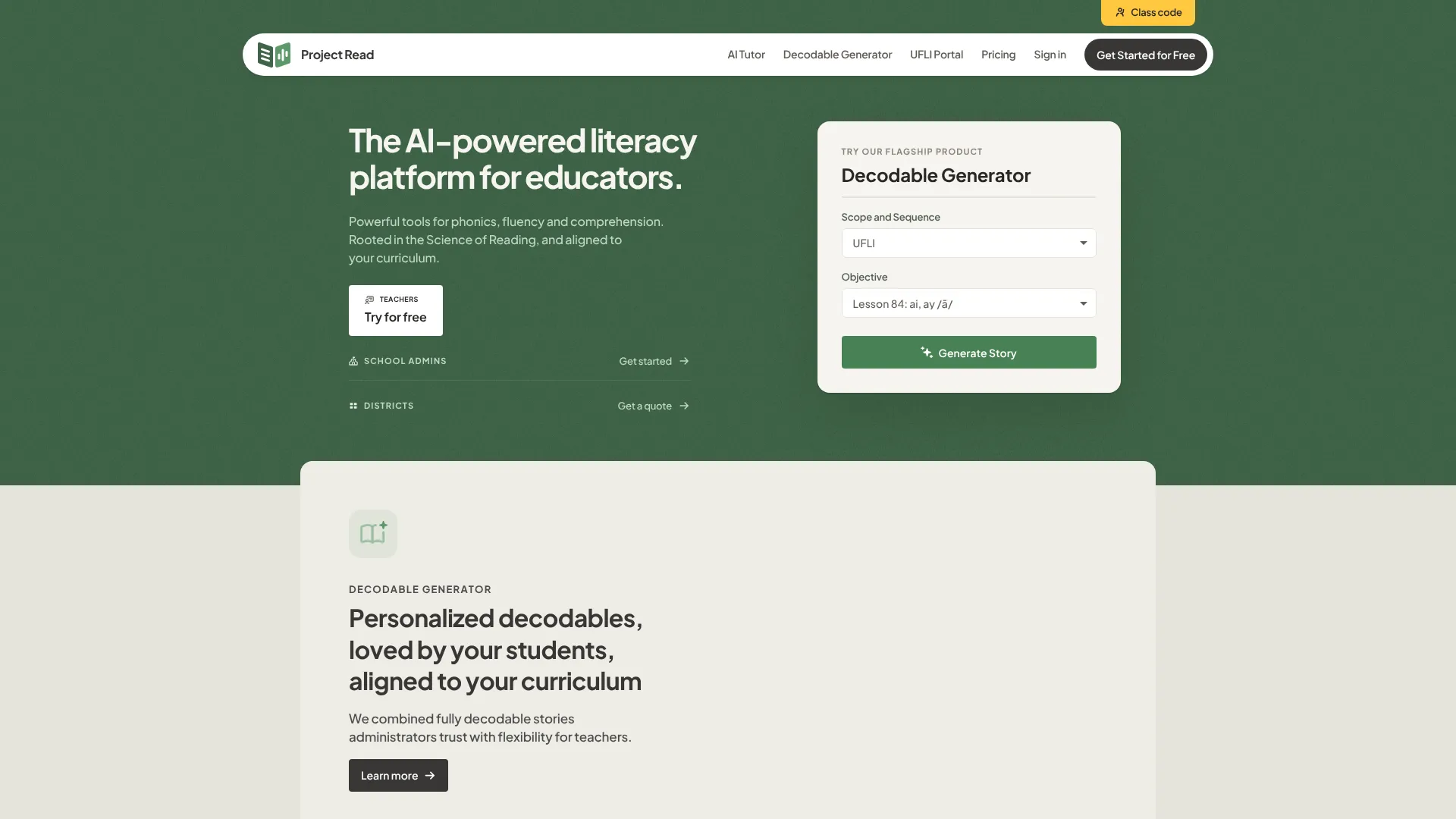 Scope & Sequence — Project Read (Decodable Generator) | i10X