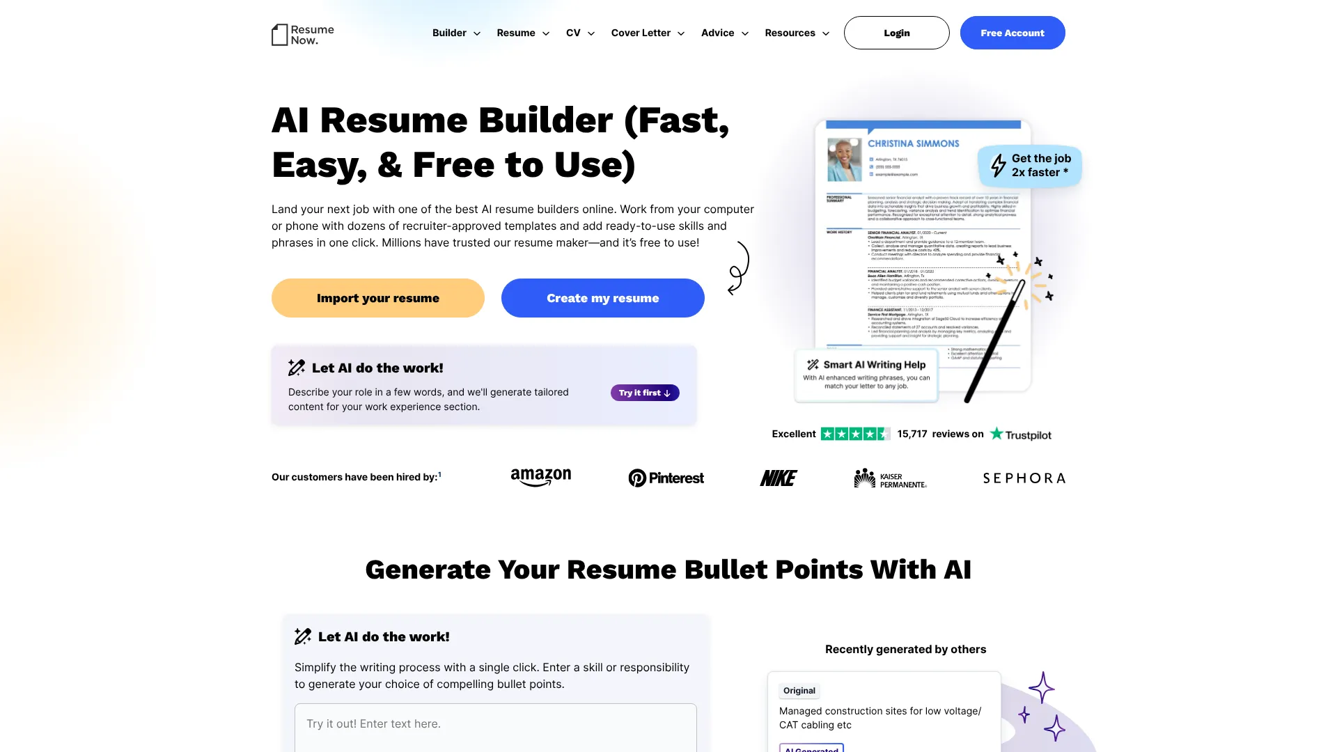 Resume-Now AI Resume Builder | i10X