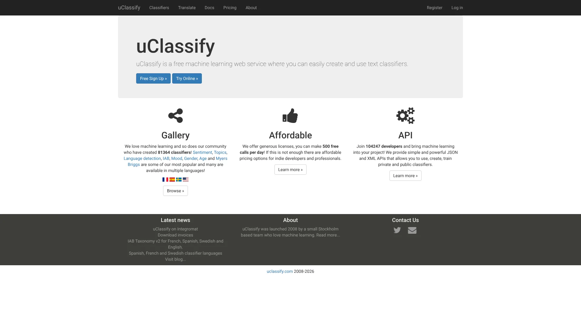 uClassify | i10X