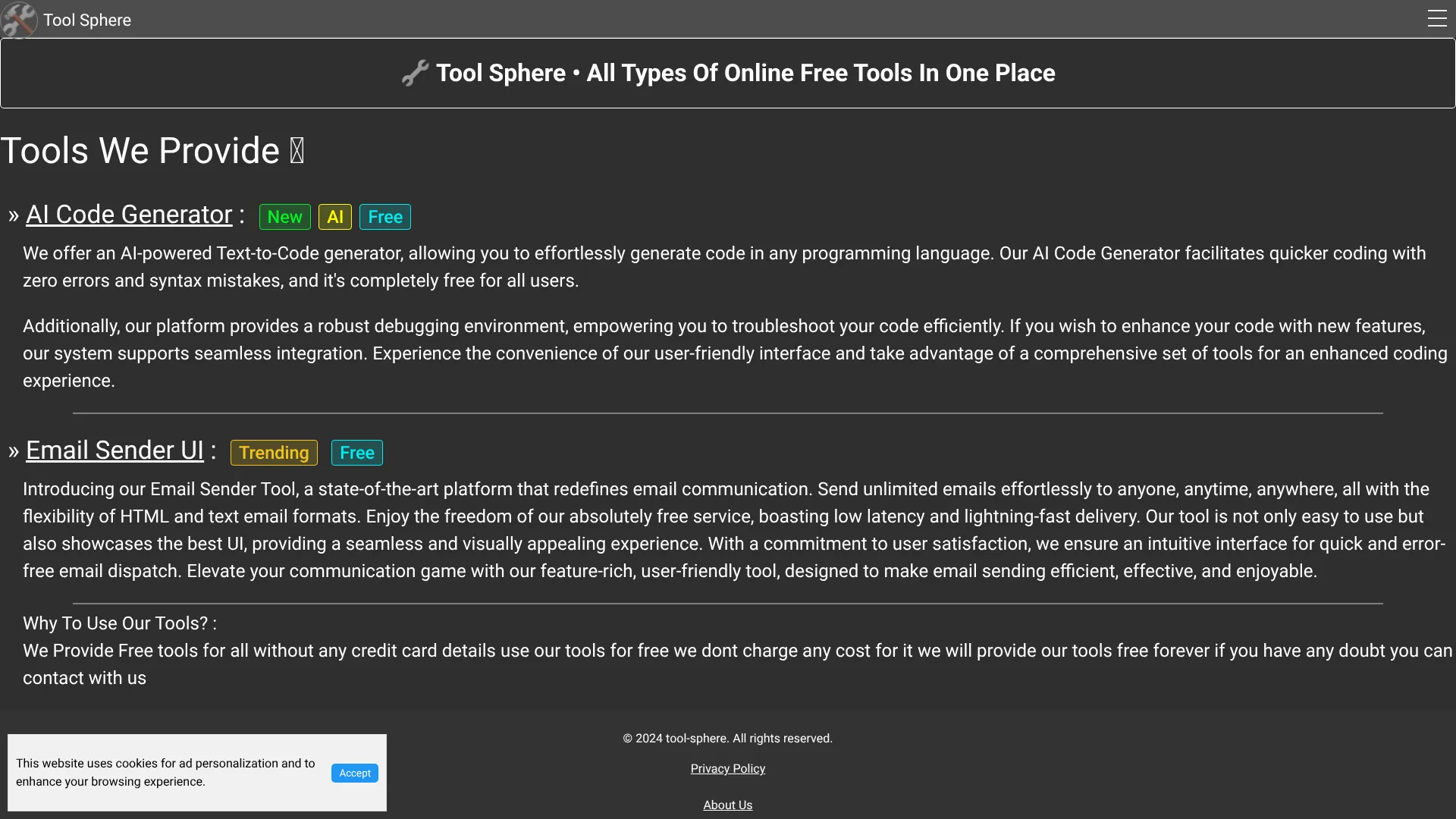 Tool Sphere — AI Code Generator | i10X