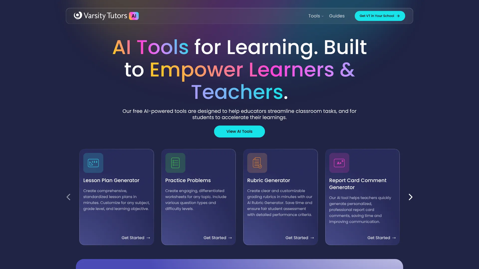 Lesson Plan Generator (Varsity Tutors) | i10X