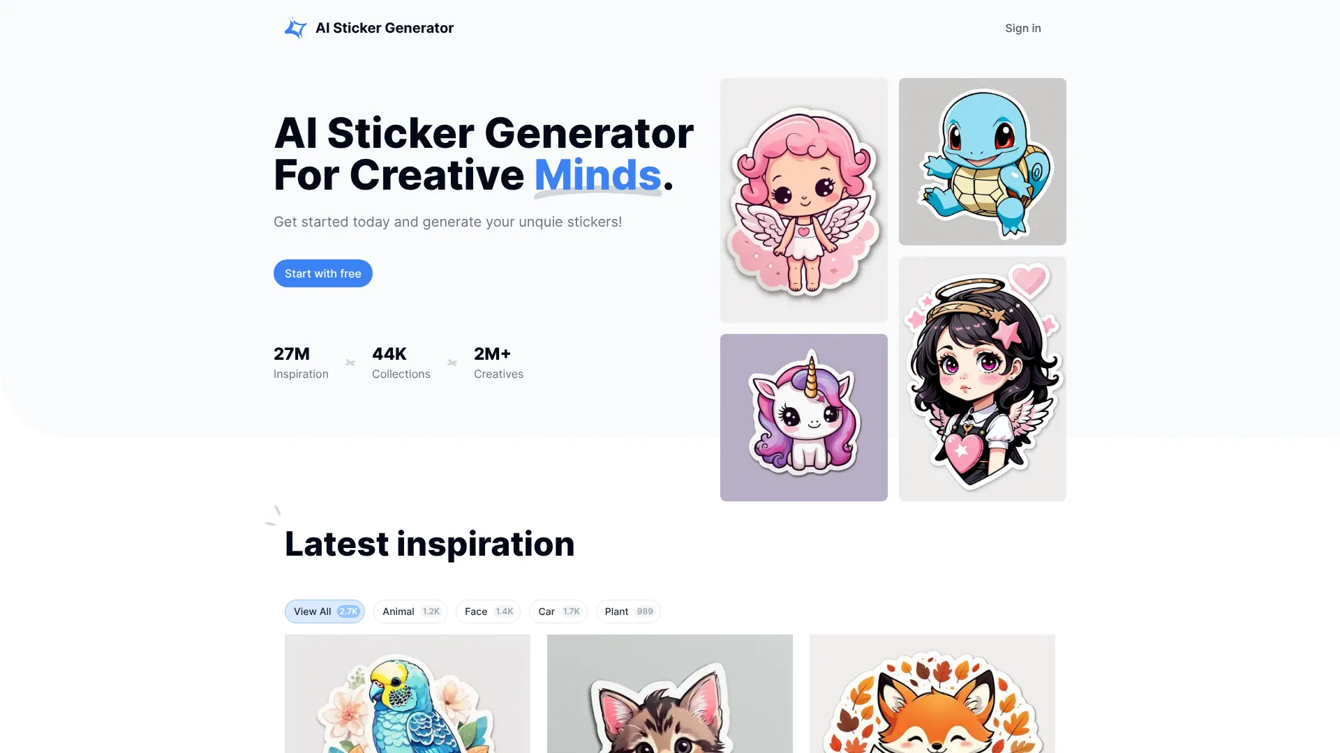 AI Sticker Generator — CreativeMinds | i10X